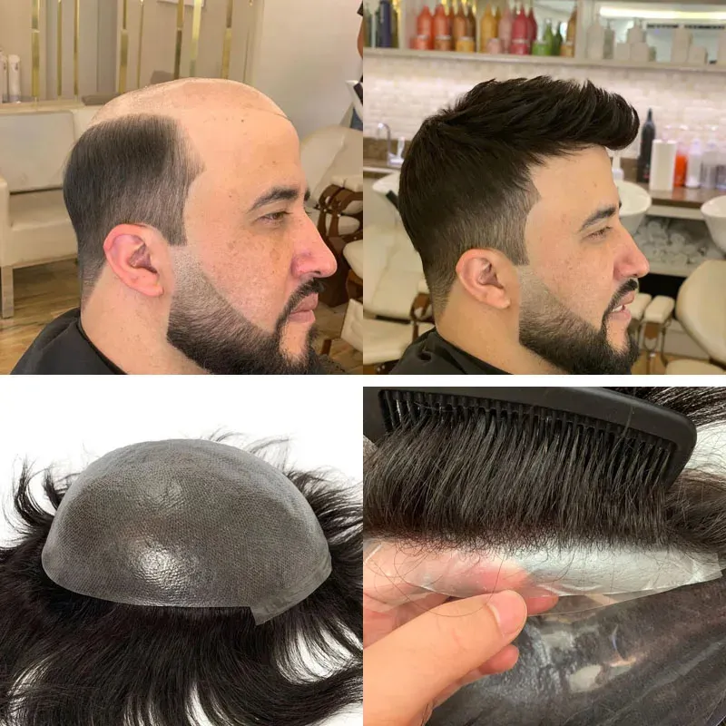 Parrucche per bambini da uomo Capelli umani indiani Parrucche da uomo Pelle piena PU Toupee Uomo Protesi capillare Unità capillare Sistema di sostituzione Pezzi di capelli Parrucca per uomo 231011