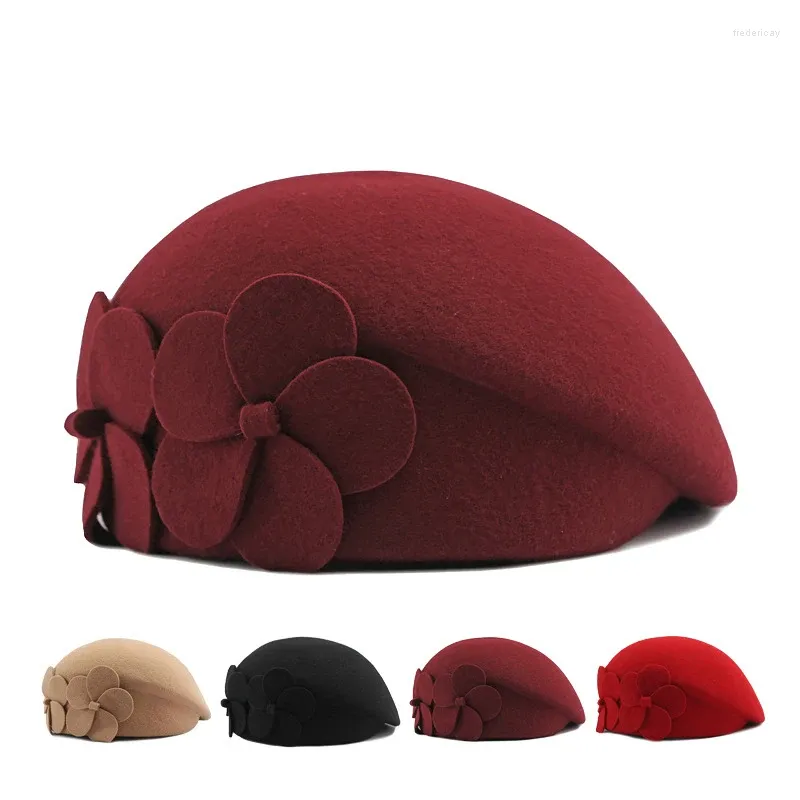Berets Einfarbig Wolle Baskenmütze Frauen Herbst Winter Gatsby Maler Hüte Ivy Hut Sboy Caps Für Gorro Femenina Boina