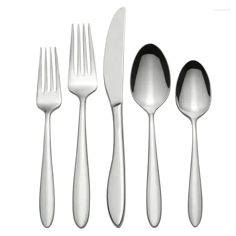 Servis uppsättningar 20-delar rostfritt stål silvervaror set service för 4 stek kniv bärbara bordsvaror knivar smör skål pinnar och