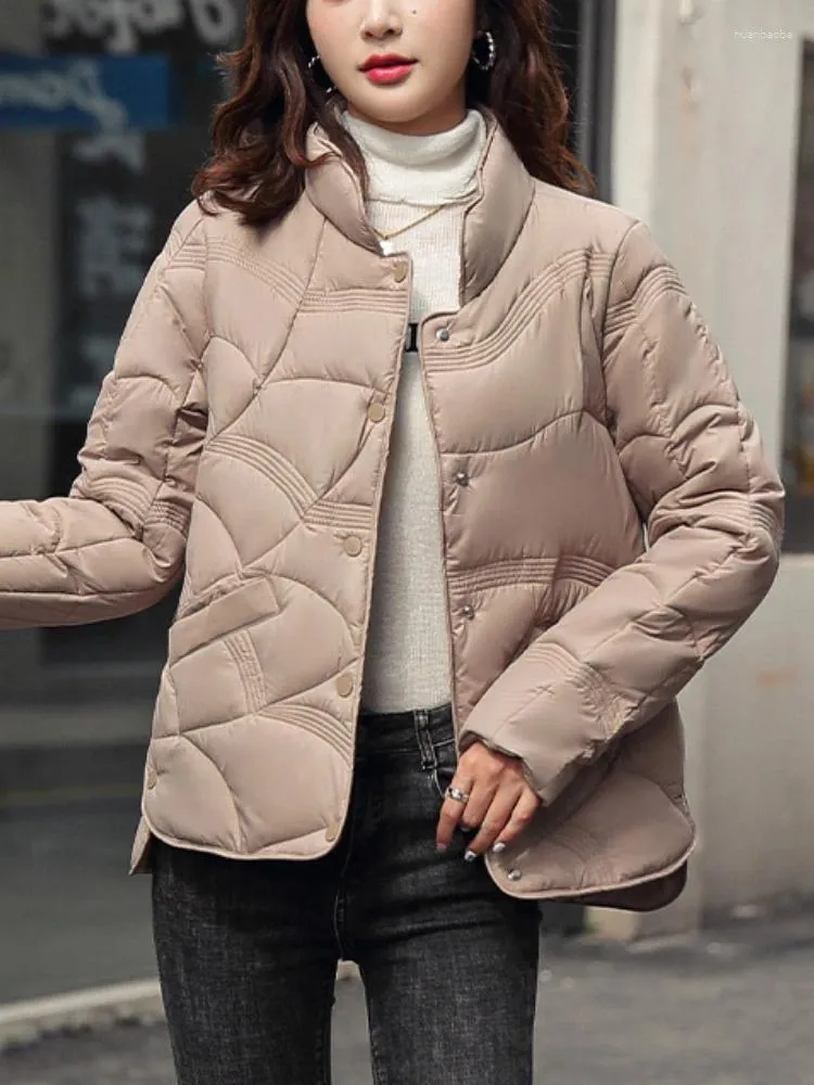 女性のトレンチコートジャケットショートライト薄い小さな綿服コート冬の襟ポケット日本の韓国レジャーパーカートップス
