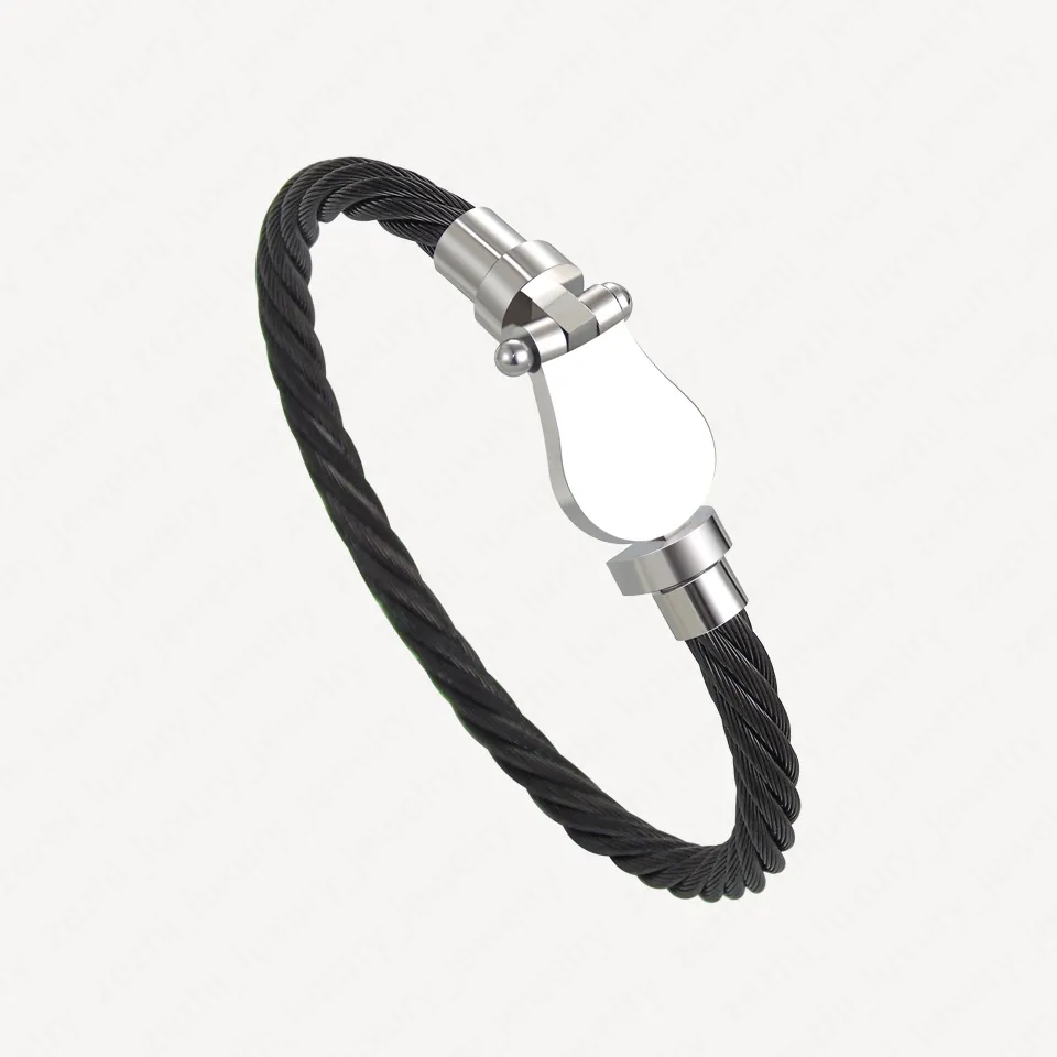 Pulsera de herradura Diseñador de moda Cable Brazalete Joyería para mujeres Oro rosa Sier Shell Brazalete Pulsera Luxe Fiesta Regalo de boda para hombre 879