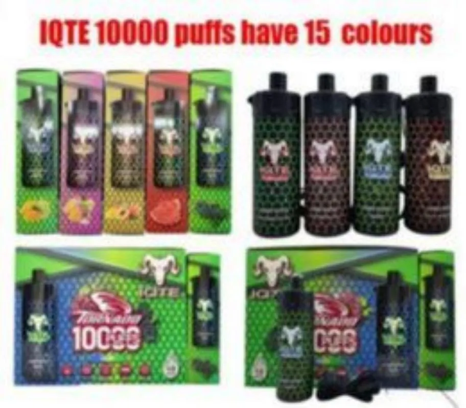 2023 Original 100% IQTE 10000 PUFFS 2% 22ml Prefilled device disposable vape Authorized