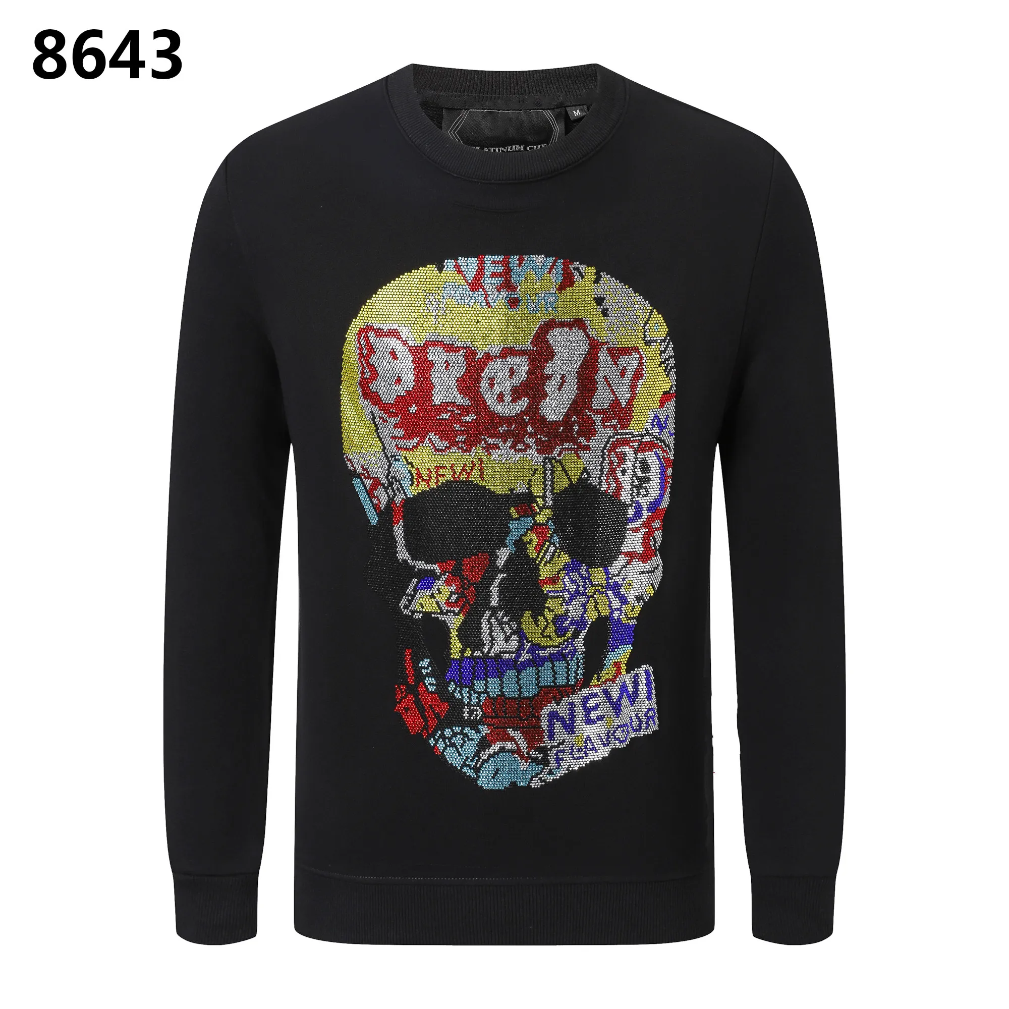 PP Caldo HipHop Plein Strass Felpe Con Cappuccio Felpe Philipps Felpa Spessa Allentato Caratteristica Personalità ORSO Cranio Pullover Marchio Di Lusso Uomo Uomo PP8643