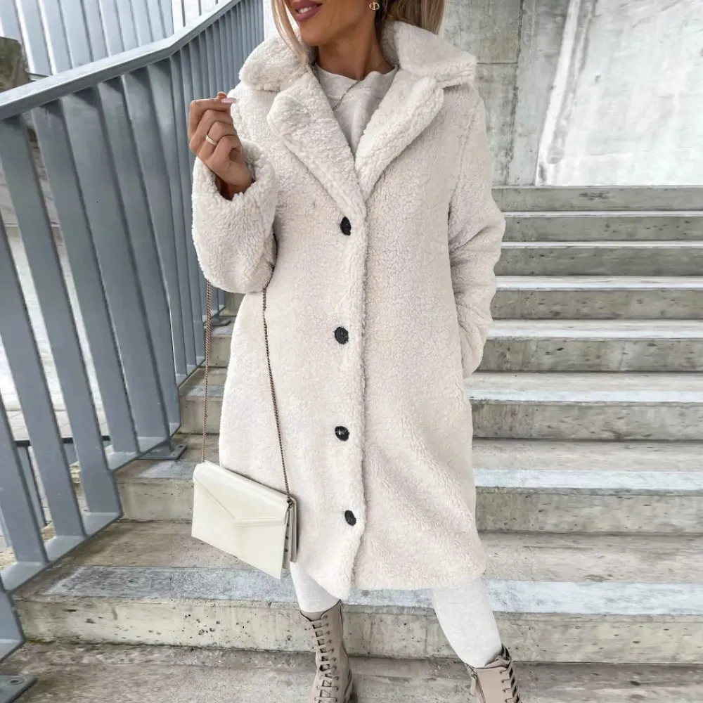 Manteau D'hiver Femme En Laine Mélangée - Longueur Genoux, Double Boutonnage, Ceinture - Trench-coat Chaud Et élégant