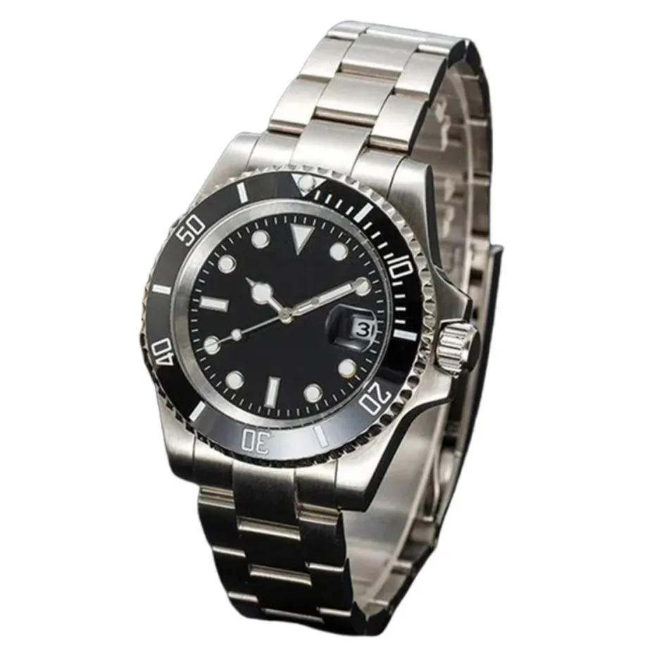 Big Face Mens Watch Bezel Watch Mens Auto Pilot Watch가있는 상자 럭셔리 비즈니스 디자이너 남성용 다이버 손목 시계 40mm 자동 기계 남성 시계