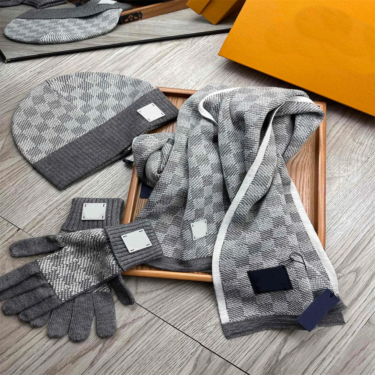 Designer 3-Piece Winter Hat, Scarf, and Glove Set for Men and Women