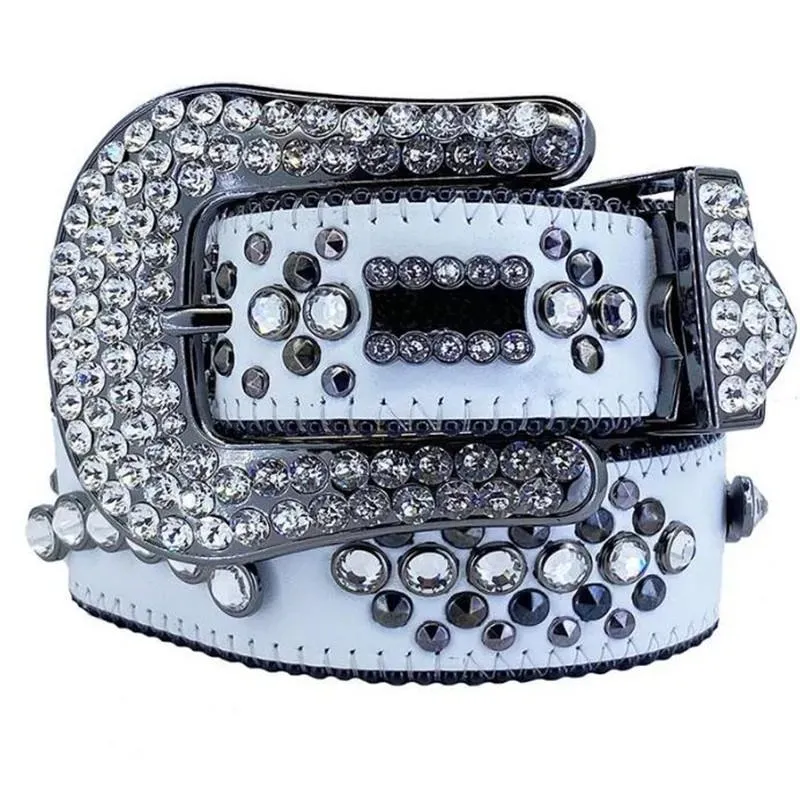 Bling studded crystal fashion diamond bb simon belt Casual woman Leather designer for man lady belts Desinger belt Leather Fashion Womens Accessories Luxury