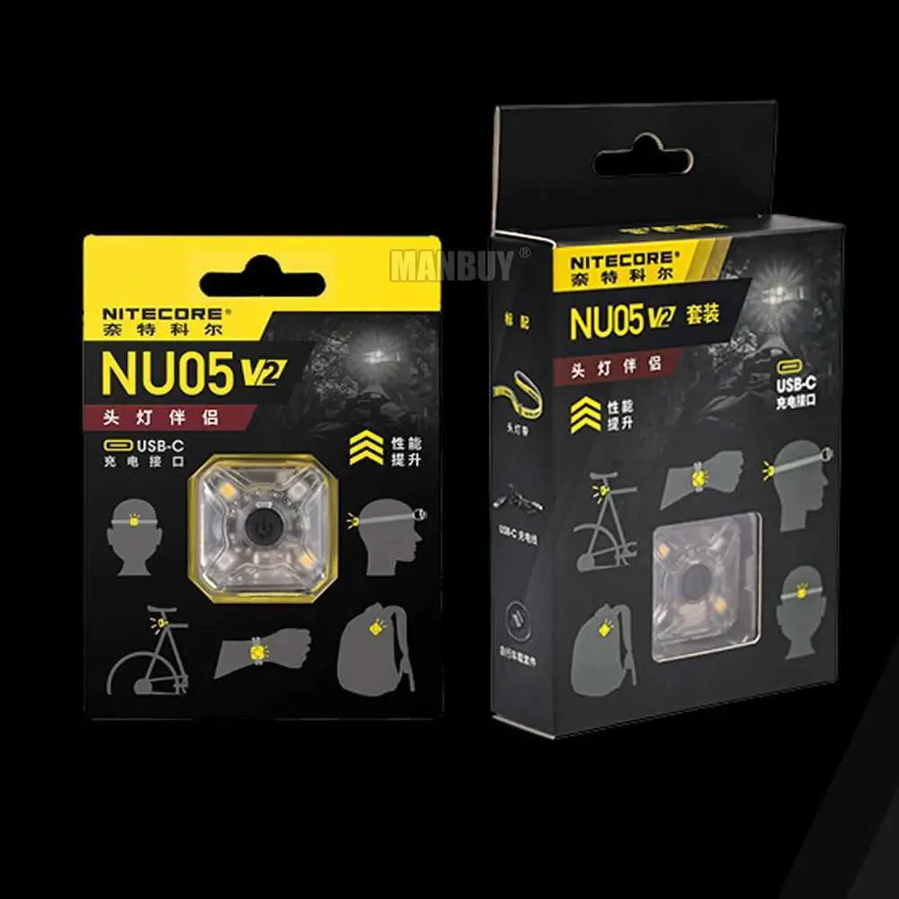 Head lamps Nitecore Nu05v2 Simply/KIT White Red Light High Performance LED Light Weight Rechargeable Outdoor Cycling Headlamp Mate MiniLamp Q231013