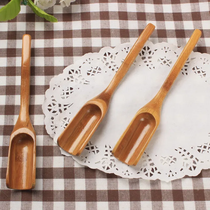 Salida de fábrica, cuchara de té de bambú de madera, herramientas para beber té y café, utensilio de cocina de 18cm de longitud, cuchara para té, accesorios de cocina para el hogar