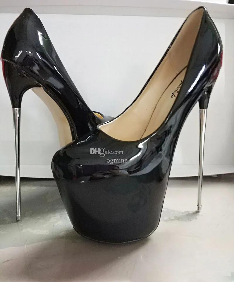 INS Style 20CM Extreme High Heel Platform Black High Heel Boots With Lace  Up And Side Zip For Pole Dancing Available In Sizes 5 12 From  Tianjinbusiness, $96.53 | DHgate.Com