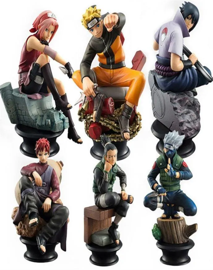 6 pz / set Action Figures Bambole Scacchi Nuovo PVC Anime Sasuke Gaara Modello Figurine per la Decorazione Collezione Regalo Giocattoli LJ2009288941940