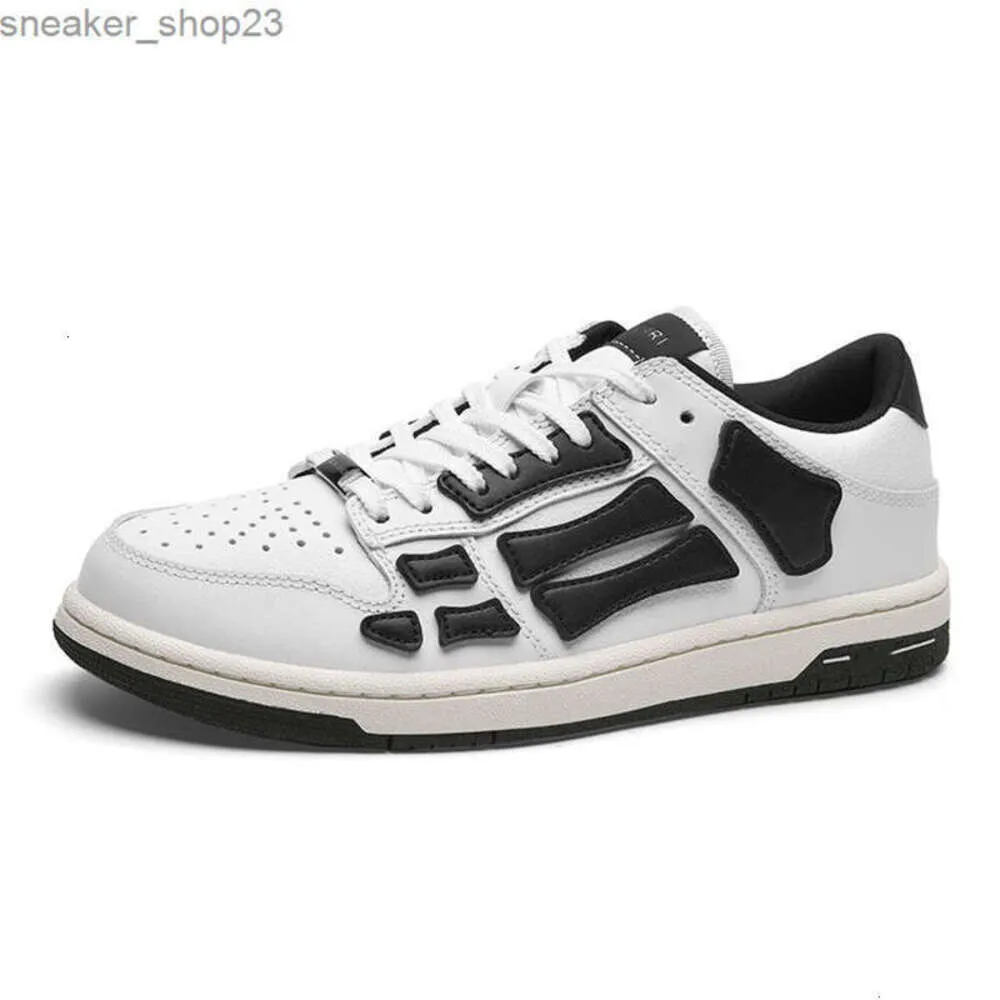 Skor 2023 Shoe Mens Skel Sneaker Amiiri Chunky Top Low Bone Black White Grey Fashion Märke MI Samma High Designer Casual Sports Board Men Women Warg