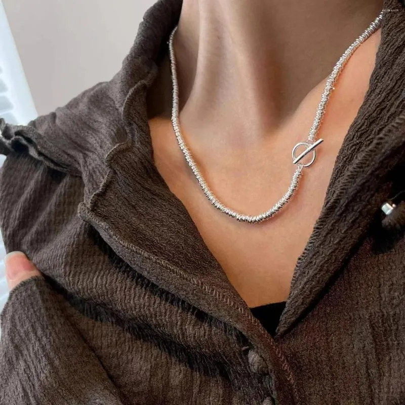 Łańcuchy 925 srebrne srebrne wyśmienita łańcuch naszyjnik dla kobiet dla kobiet szerokie biżuteria