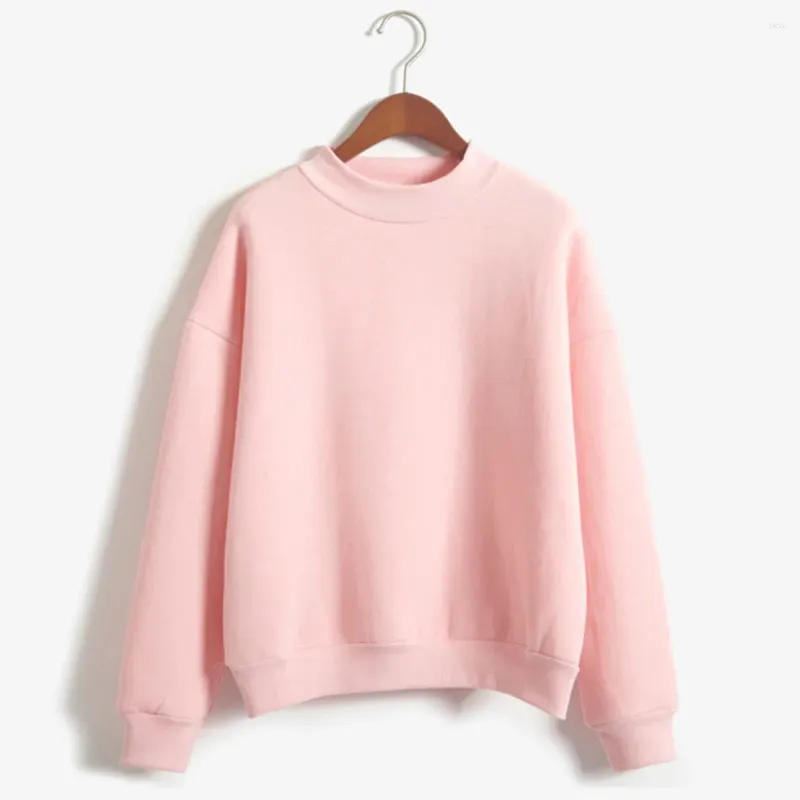 Women's Hoodies Solid Color Women Sweatshirt Winter Velvet Long Sleeve Sweater Pink Pullover Korean Style Loose Shirts Ladies Blouses