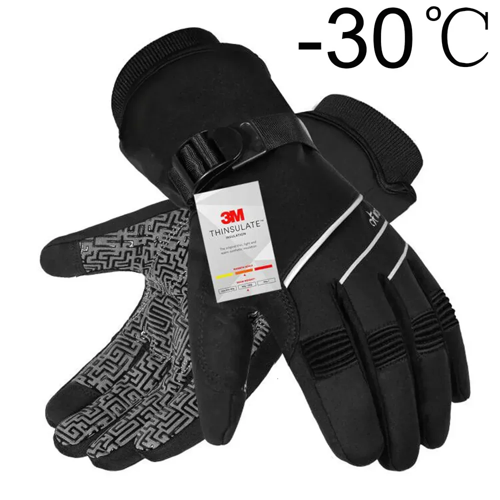 Luvas Esportivas MOREOK Inverno À Prova D 'Água Thinsulate Térmica Touchscreen Neve Snowboard Luva À Prova de Vento Motocicleta Bicicleta Ciclismo Luvas de Esqui Homens 231011