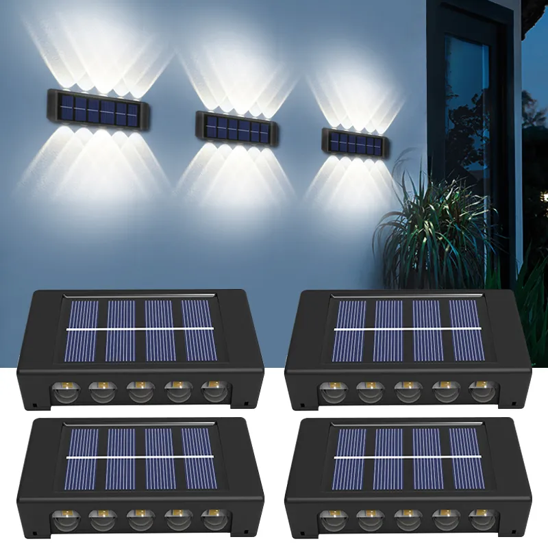 Luces LED de pared de jardín con energía Solar, decoración impermeable para exteriores, lámpara Solar de calle para Patio, valla, porche y balcón