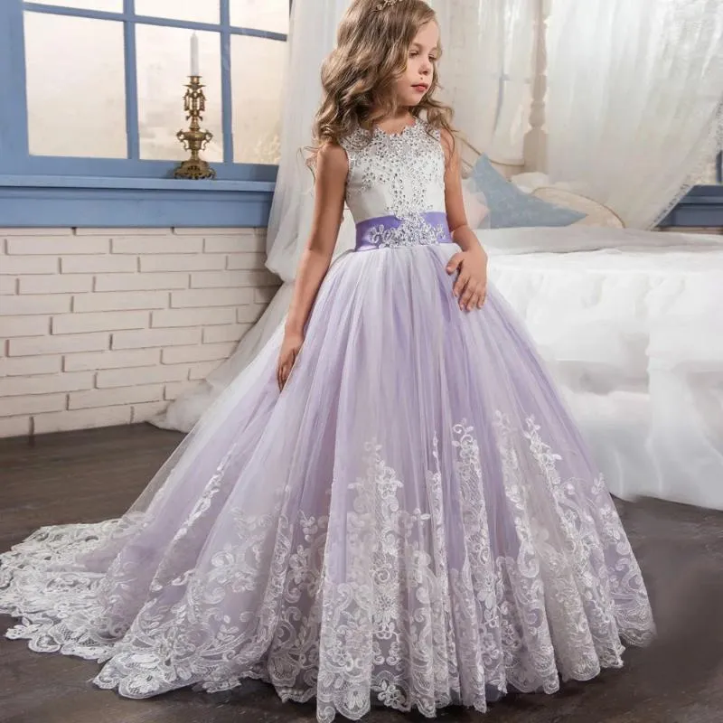 Vestidos da menina vestido bordado bebê princesa bonito meninas crianças rendas casamento vestido de festa cosplay traje aniversário