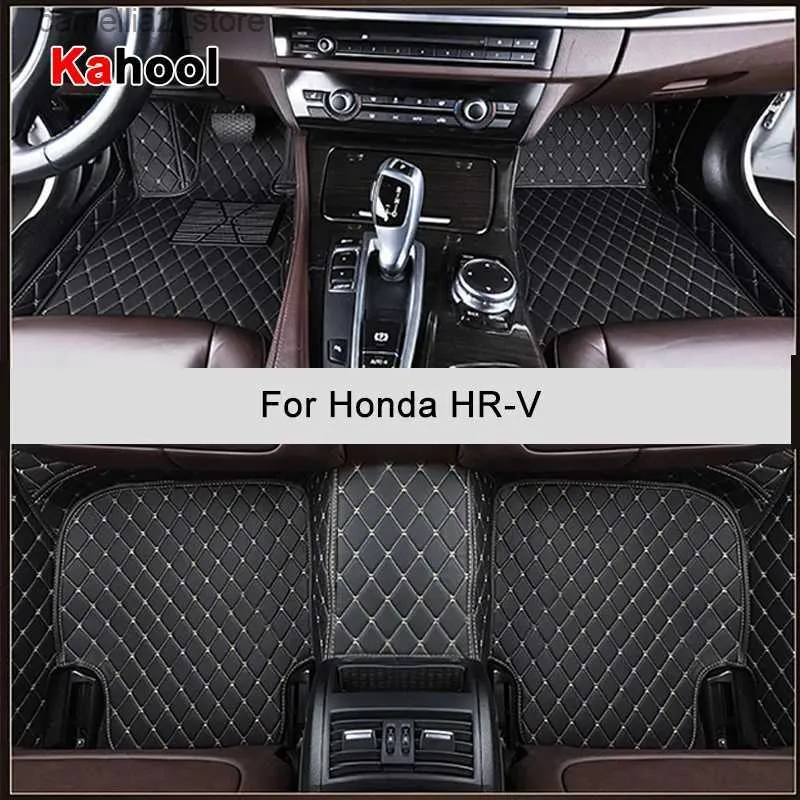 Golvmattor mattor Kahool Anpassade bilgolvmattor för Honda HR-V HRV Auto Accessories Foot Carpet Q231012