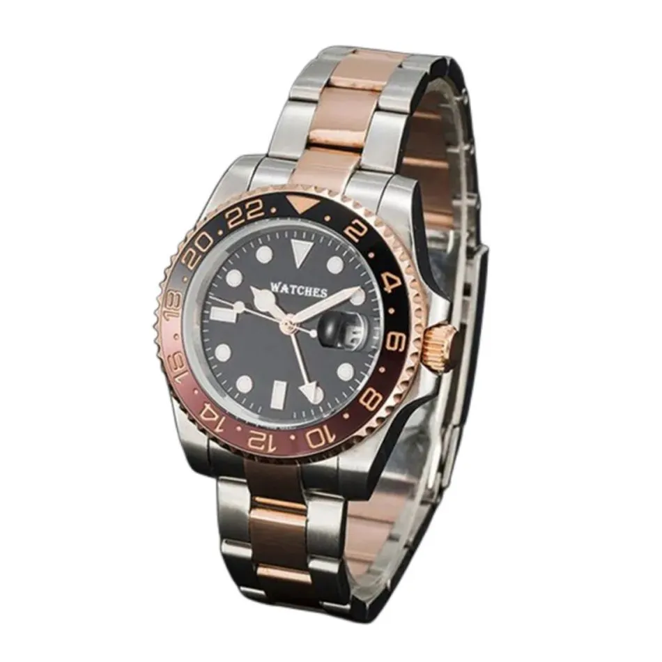 Luksusowy zegarek biznesowy 40 mm na rękę Wodoodporną automatyczną nurkę zegarek Wysokiej jakości pasek ze stali nierdzewnej Top Sapphire Watch Watch Watches Fashion Watches dla wysokiej jakości