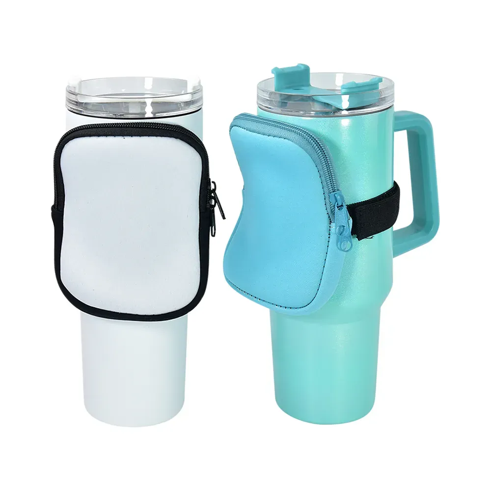 Sublimation Water Bottle Pouch Storage Sleeve for 40oz Tumbler Neoprene Water Bottle Holder Tumbler Carrier Bag Holder for Running, Walking