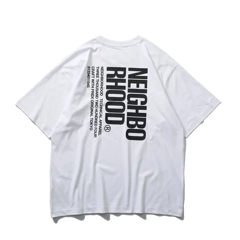 Camisetas masculinas de manga curta, camisetas de verão com estampa de letras nas costas, camisetas casuais de algodão de grandes dimensões, gola redonda