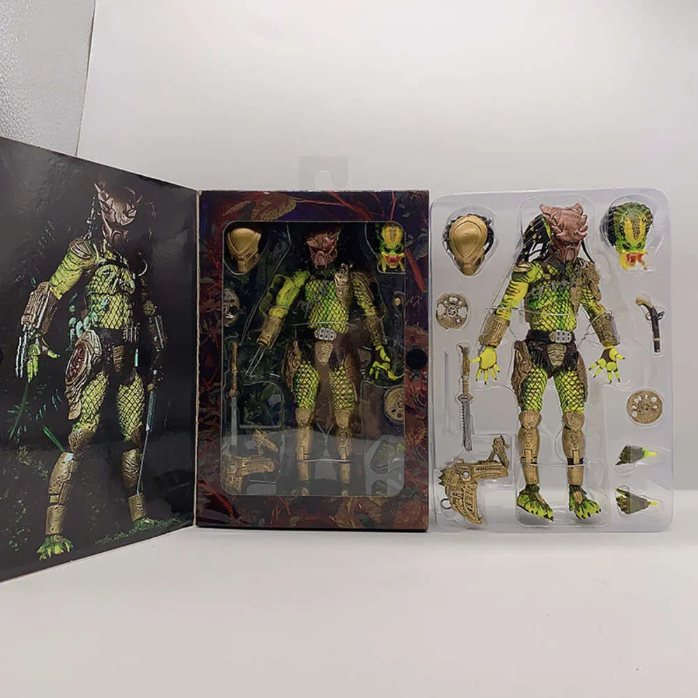 Kostiumy maskotki NECA Rysunek drapieżnik Starszy drapieżnik Gold Kenner Lider Clan Chief Pvc Action Rysunek Predator 2 Model Toys Wspólna rucha lalki