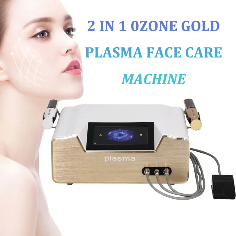 Mest effektiv ozonplasmaspenmaskin 2 i 1 ögonlock Lyftning Kirurgisk dusch Plasma Mole Spot Borttagning Acne Treating Plasma Pen 2 Handtag