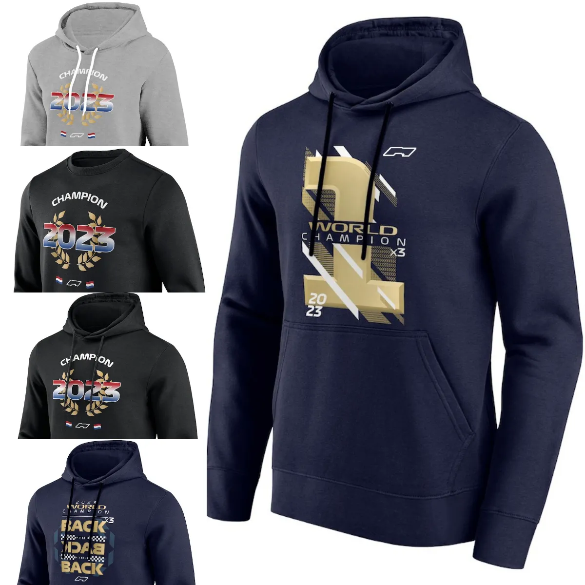 2023 F1 Campione del mondo Felpa con cappuccio Formula 1 Team Racing Fans Felpa con cappuccio da uomo/donna Felpa con cappuccio oversize Autunno Inverno Moda Felpa con cappuccio