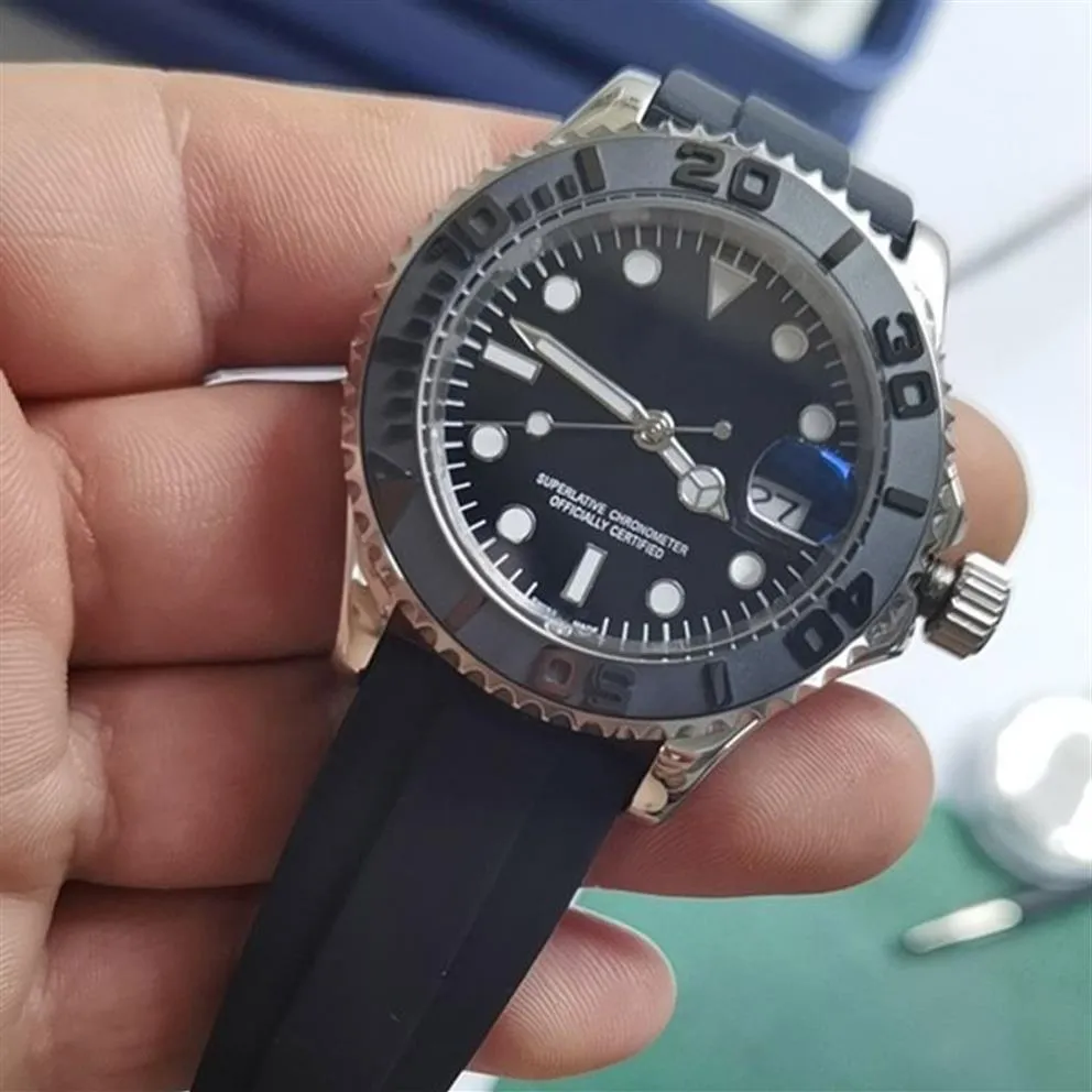 TM Yeni Erkek Saatleri İzle Otomatik 2813 Hareket 42mm Gül Kılıf Kauçuk Kayış Aydınlık Bilek Saatleri Orologio Di Lusso 5atm WA238O