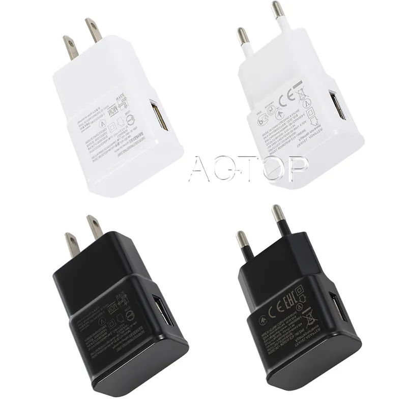 USBウォール充電器5V 2A 1A AC Travel Home Adapter US EU Plug for Universal Smartphone Android電話Samsung S9 S7 S8