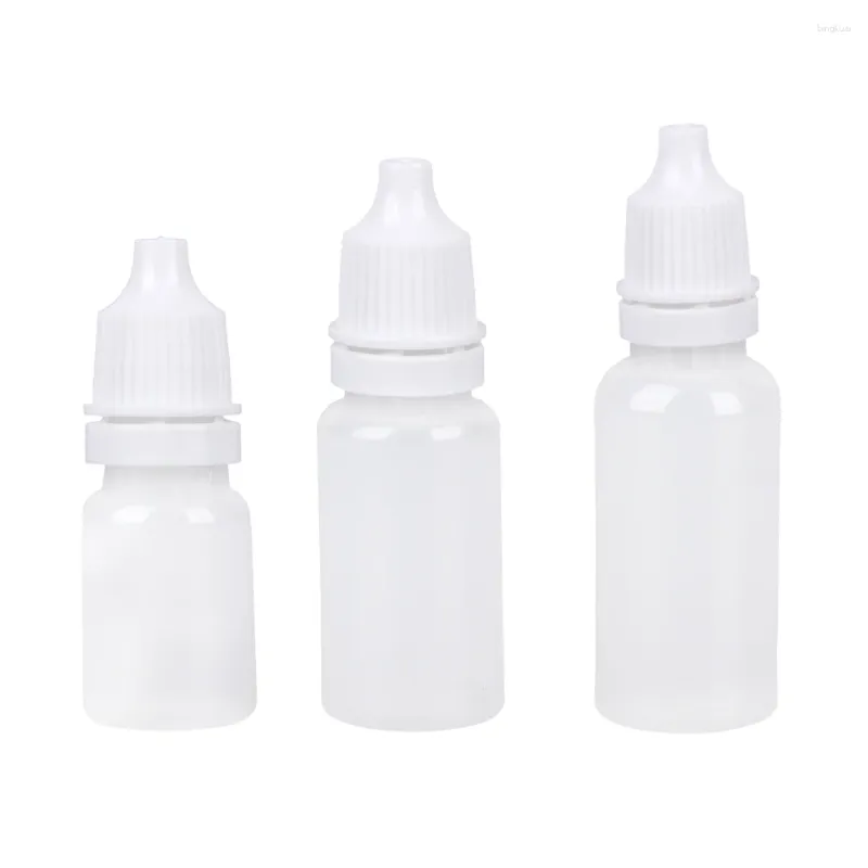 Storage Bottles 50Pcs 5/10/15ml Empty Plastic Squeezable Dropper Eye Liquid Sample Eyes Drop Bottle Useful Organizer