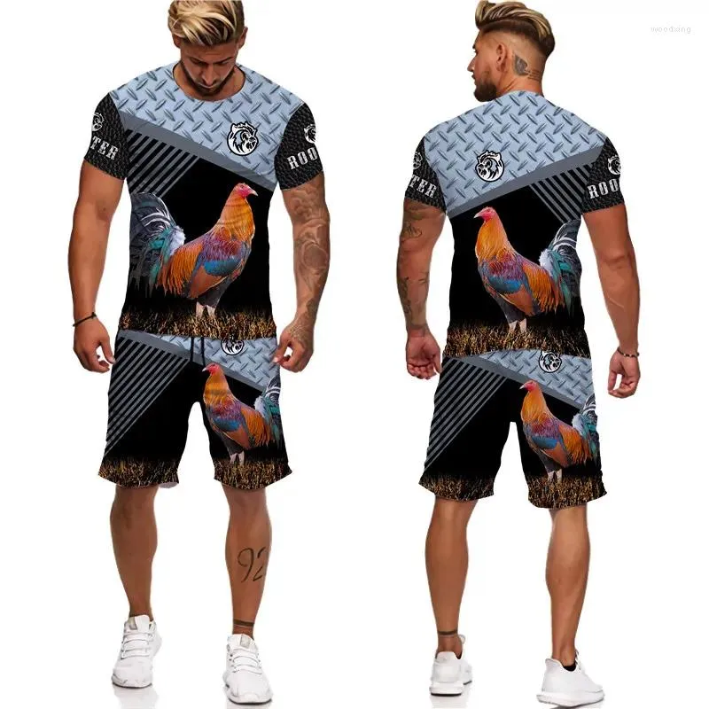 Heren Trainingspakken Zomer 3D Afrikaanse Print Vintage Stijl T-shirts Shorts 2 Stuk Mannen Kleding Streetwear Sportkleding Man Tees tops