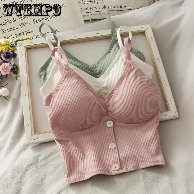 Women's Tanks WTEMPO Woman Knitted Tank Top Women Strap Vest Sexy Female Knitting Crop Drop