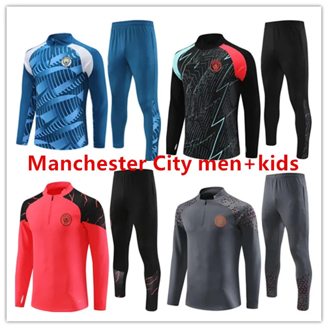 23 24 ManS CITYS voetbalshirts Voetbal trainingspak HAALAND DE BRUYNE 2023 2024 PHILLIPS Trainingspak GREALISH STERLING FERRAN MAHREZ foden Heren kinderen