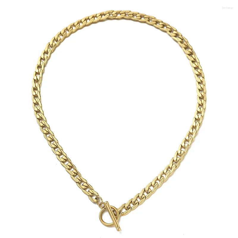 Ketten MinaMaMa Edelstahl Kubanische Kette Halskette Für Frauen Chunky Toggle Choker Kragen Halsketten Hip Hop Schmuck