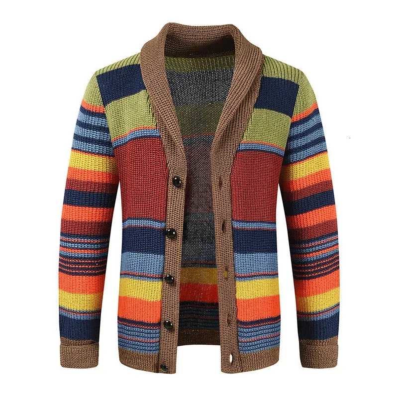 Męskie swetry 2023 Spring Fashion Vneck Flar sweter Sweter Szczupły dopasowanie Knit Patchwork Merino Woolen Długi rękaw Casual Male 231011