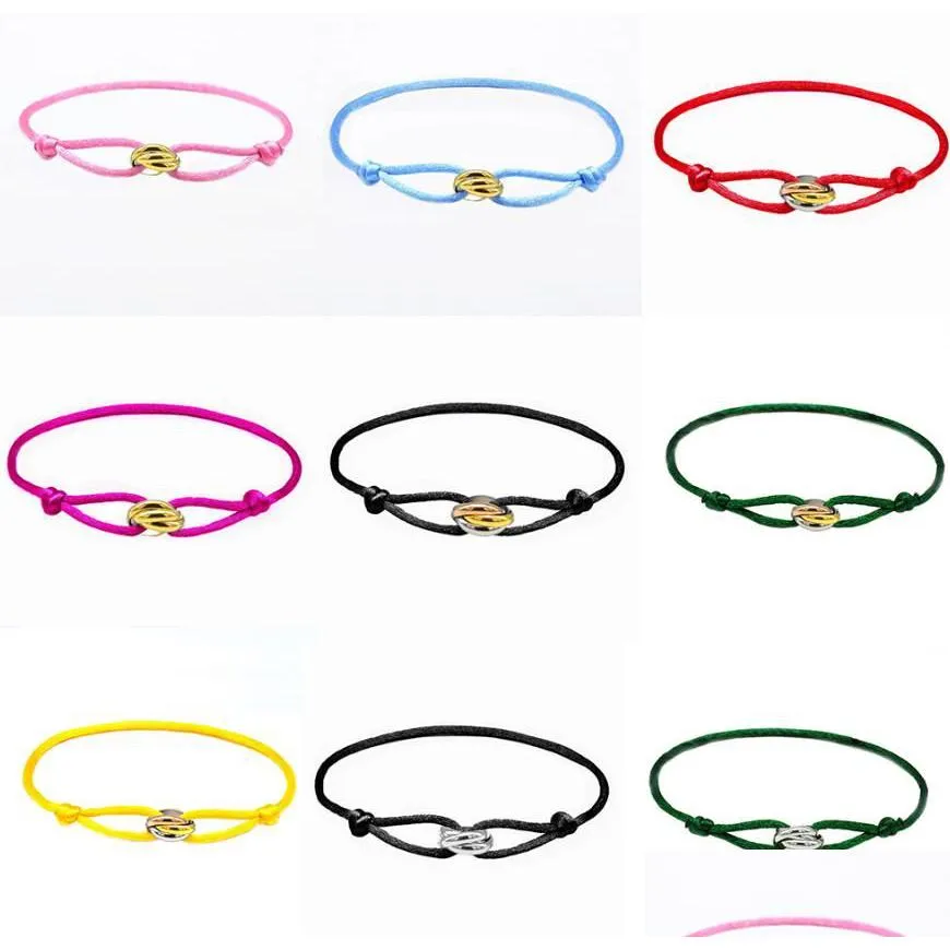 Edelstahl Trinity Ring String Armband Drei Ringe Handschlaufe Paar Armbänder Für Frauen Und Männer Fashion Jelry Famous Rop Deli