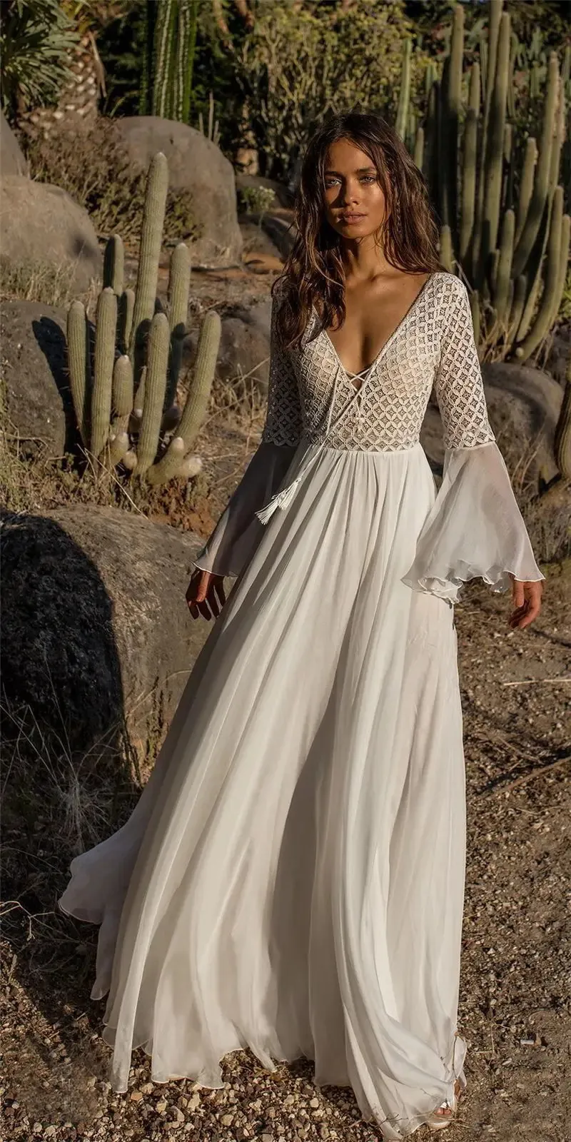 boho high waist lace maxi dress Zhyaj Boho Floral Lace Maxi Dress for Women 2024 Summer Loose V Neck Long Sleeve Hollow Out Tassel Beach Dresses Casual Swing Flowy Linen Fall Wedding Guest Dresses for Women,Beige,S at Amazon