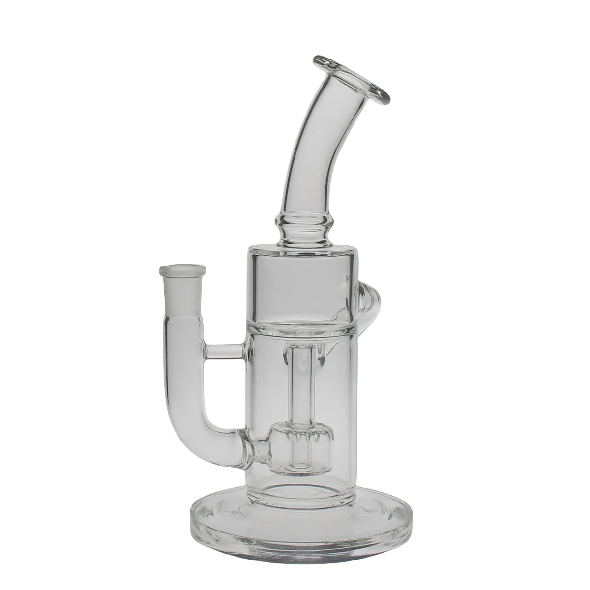SAML Klein Bong Hookahs Dab Rig Glass Recycler Smoking Flower Water Pipe Clear joint Size 14.4mm FC-198