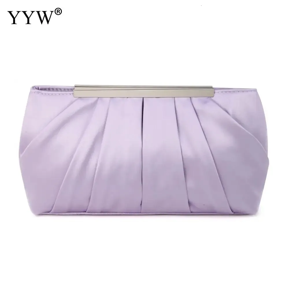 Evening Bags Women Banquet Handbags Elegant Purple Chain Pleated Wedding Purse Party Clutch Shoulder Crossbody Tote 231013