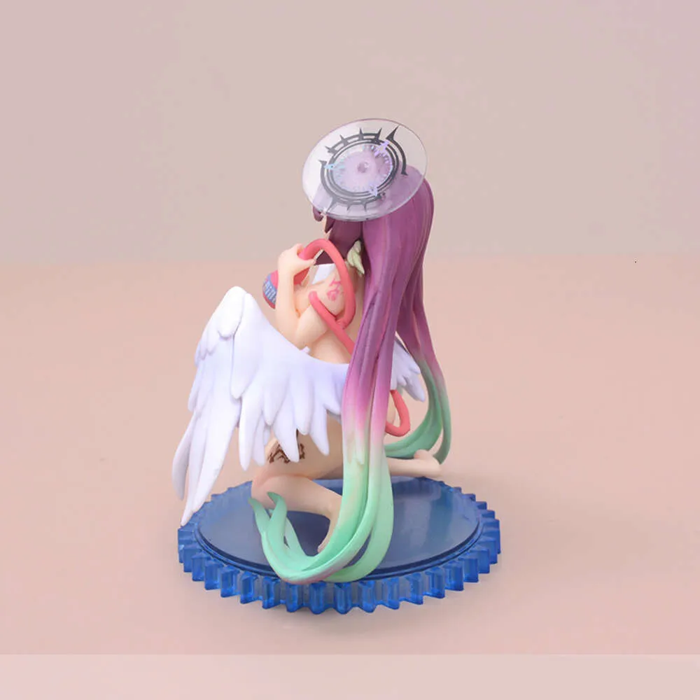 Mascot Costumes 10cm Sexy Figure Japanese Anime No Game No Life Angel Wings Jibril Kawaii Seated Model Dolls Toy Gift Boxcollect Pvc Material