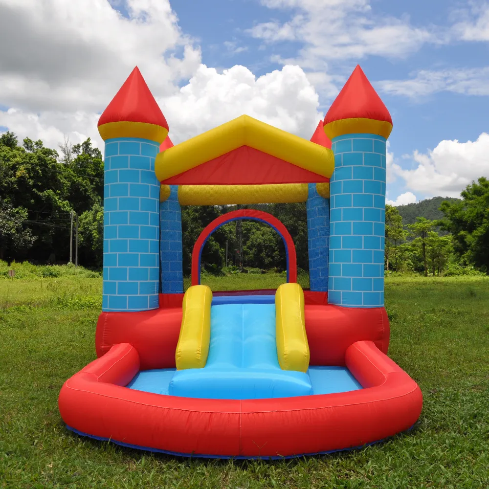 Jumping Castle Toys US Inflável Moonwalk Castle Kids Bounce House Bouncer Jumper com escorregador e poço de bolinhas para crianças Bouncers Indoor Outdoor Play Fun presentes de aniversário