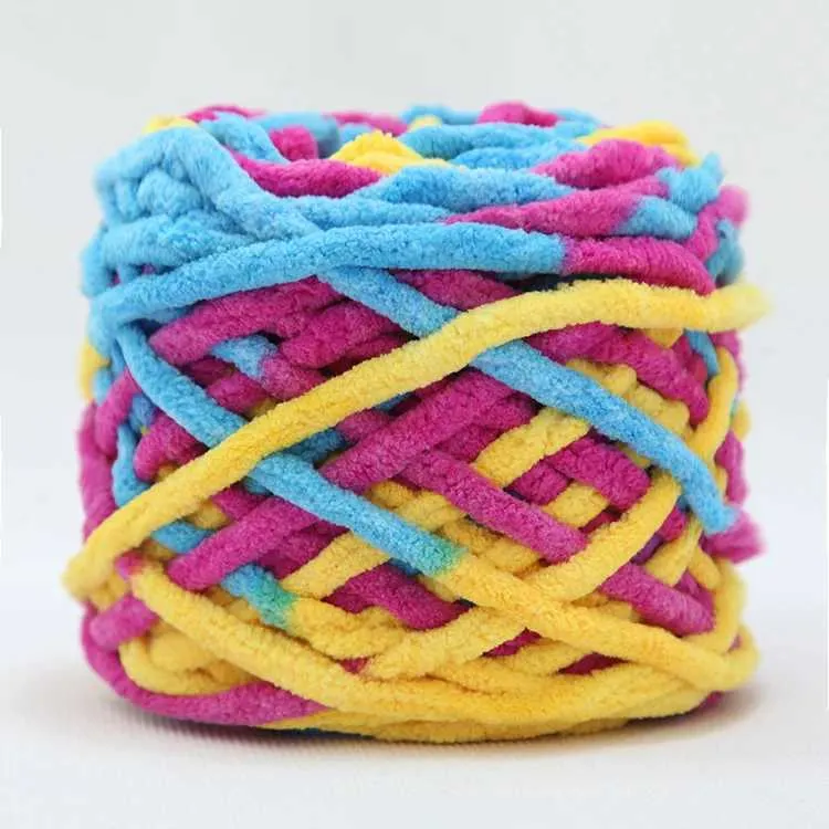 100g/Ball Chenille Chunky Yarn for Hand Knitting Soft Crochet Yarn Milk  Cotton Polyester Blended DIY Crochet Scarf Thread Hat