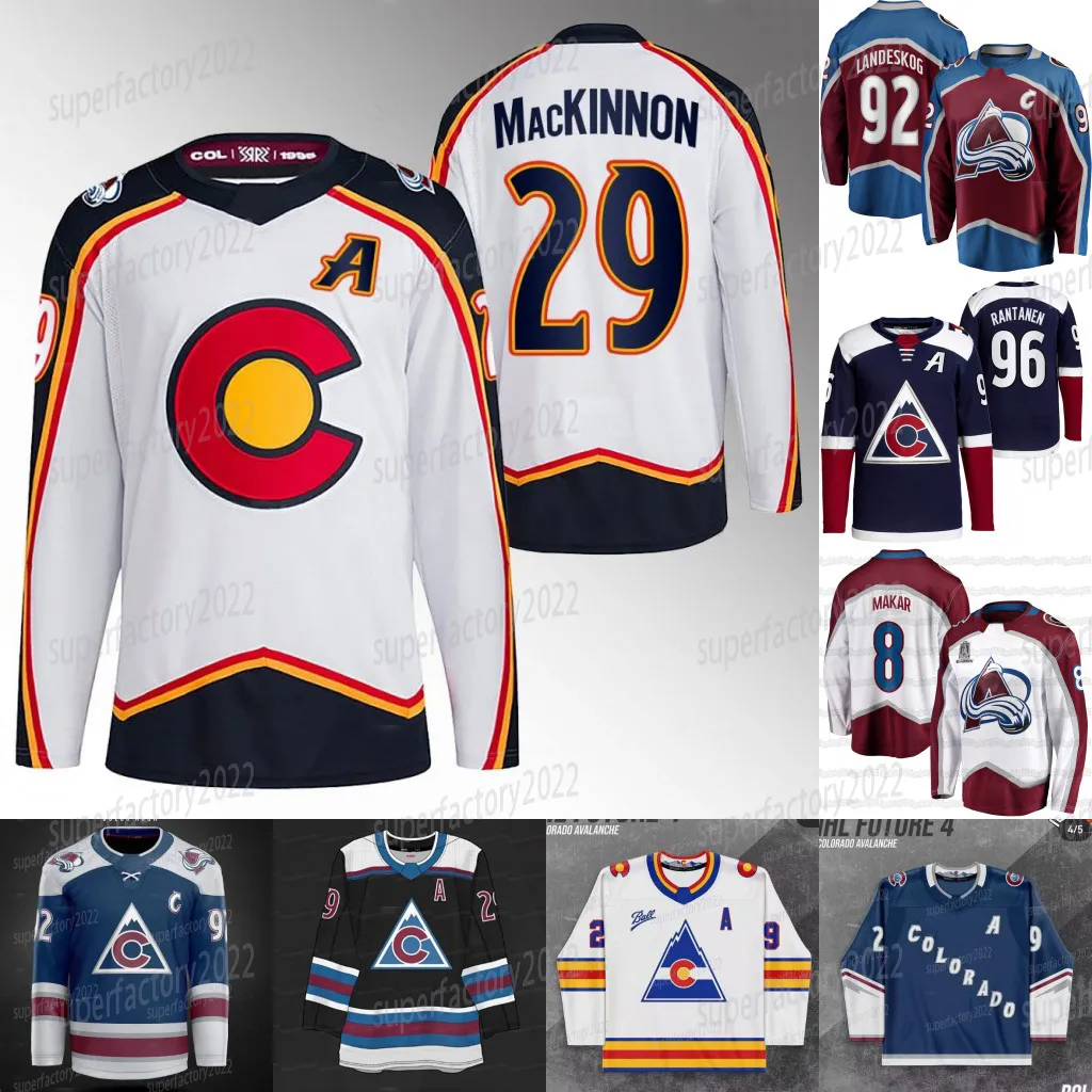 Camisa Colorado Cale Makar Avalanche Nathan MacKinnon Gabriel Landeskog Nazem Kadri Mikko Rantanen Andrew Cogliano Valeri Nichushkin Andrew Cogliano Miles Wood