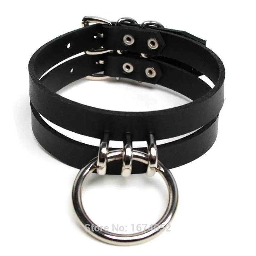 100% ręcznie wykonane w klatce Top Choker Real skórzany kołnierz BDSM O-zafałszowany fetysz Cosplay Costplay Choker Naszyjnik208e