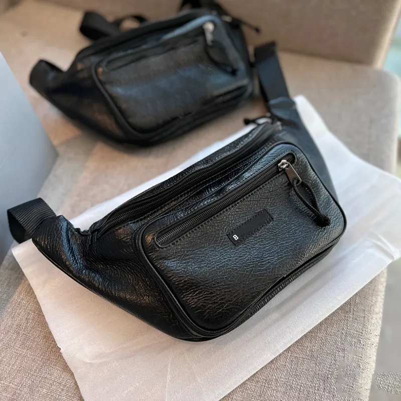 Mode män kvinnor designer midjepåse casual fanny pack handväska telefon bälte väska påse läder utomhus rese telefon väska banan höftpåsar