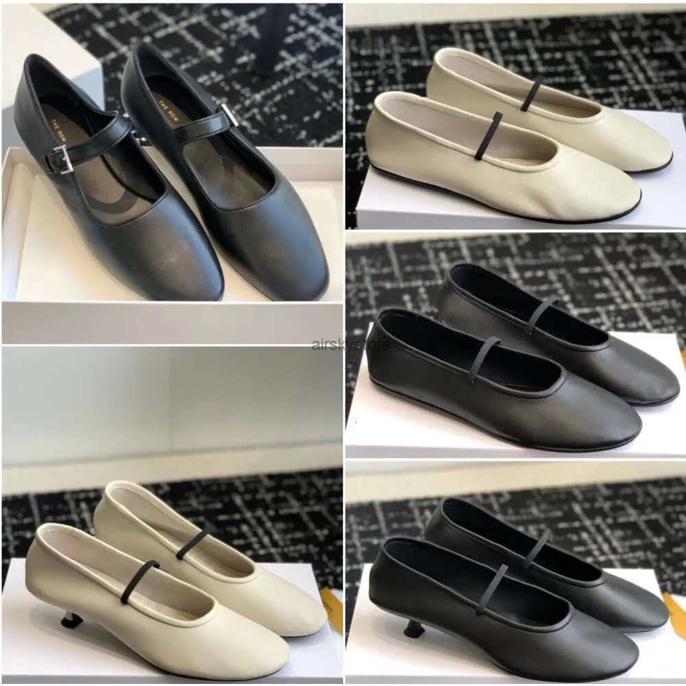 The Row Ava cuir Ballet chaussures plates Designer femmes mode loisirs Ava Ballet chaussures en peau de mouton Canal rétro haute qualité doux Ballet chaussures taille 35-40 002 UD5Q