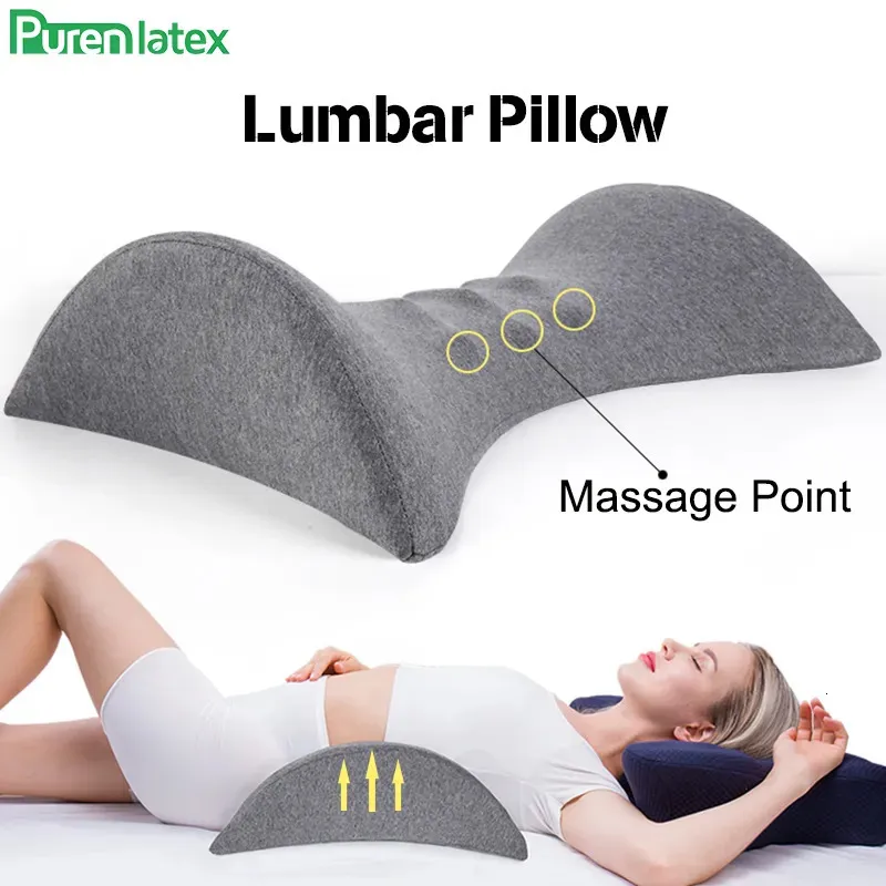 Kudde Purenlatex Memory Foam Orthopedic Bedding Pillows Midjan Back Support Kudde Slow Rebound Pressure Pillow för gravida kvinnor 231013