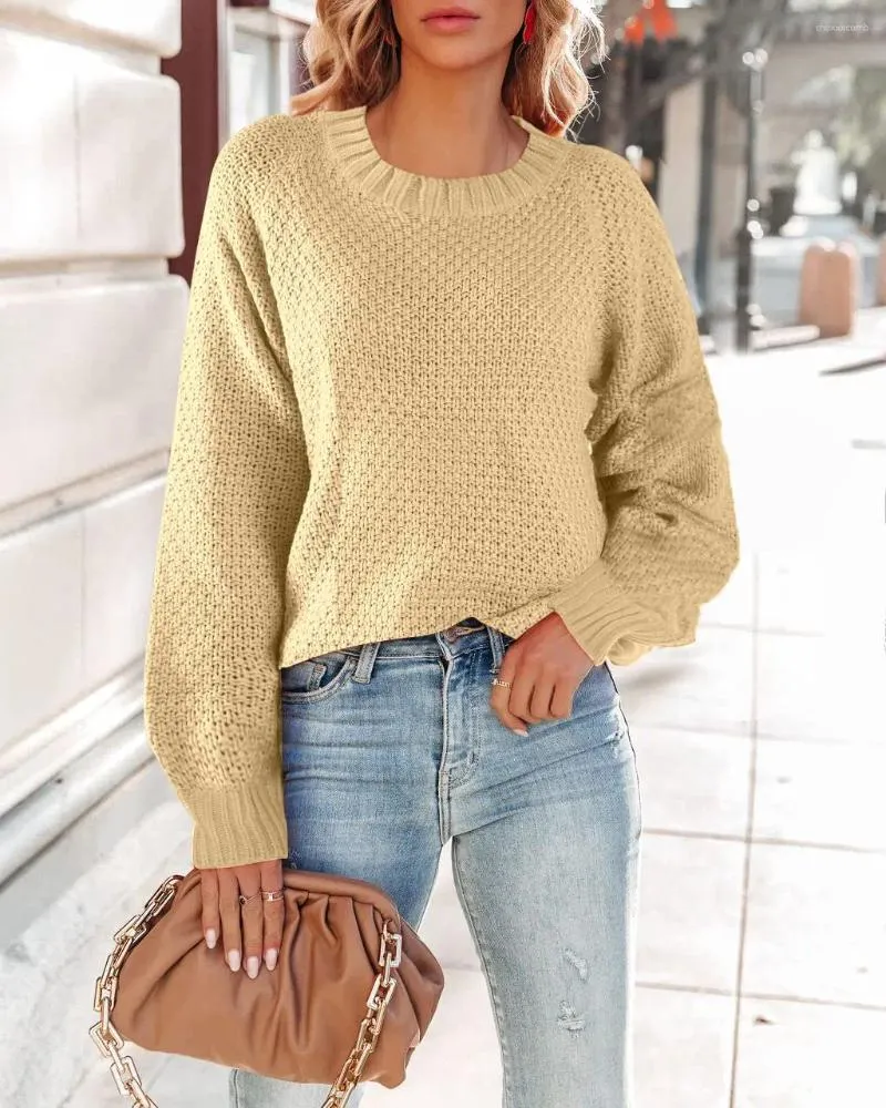 Women's Sweaters Womens Chunky Knitted Pullover Sweater Oversized Crewneck Baggy Slouchy Jumper Tops