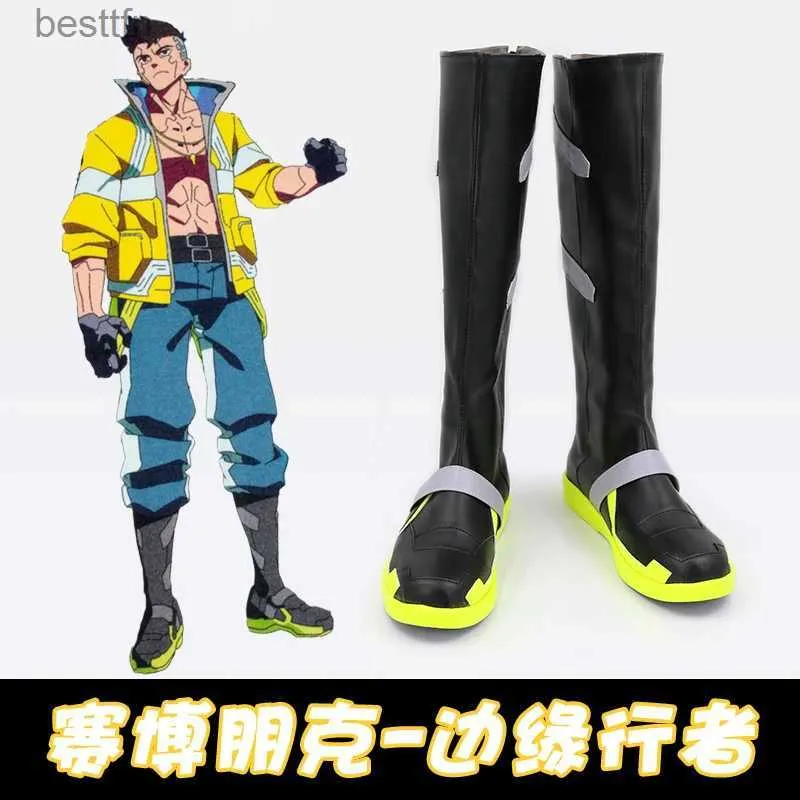 Fantasia de tema punk edgerunners cosplay David martinez cosplay shoes boots game anime halloween natalm homens homens hallowe cos shoesl231013